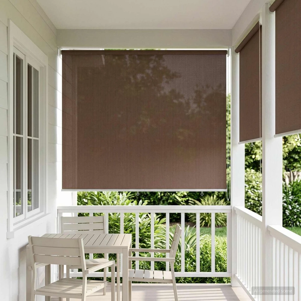 Lauko roletai 90% UV blokavimui Taupe 220 x 140 cm HDPE
