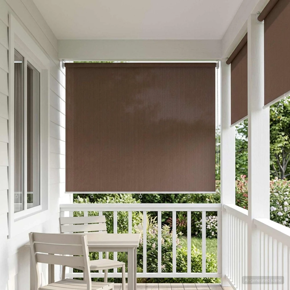 Lauko roletai 90% UV blokavimui Taupe 240 x 140 cm HDPE