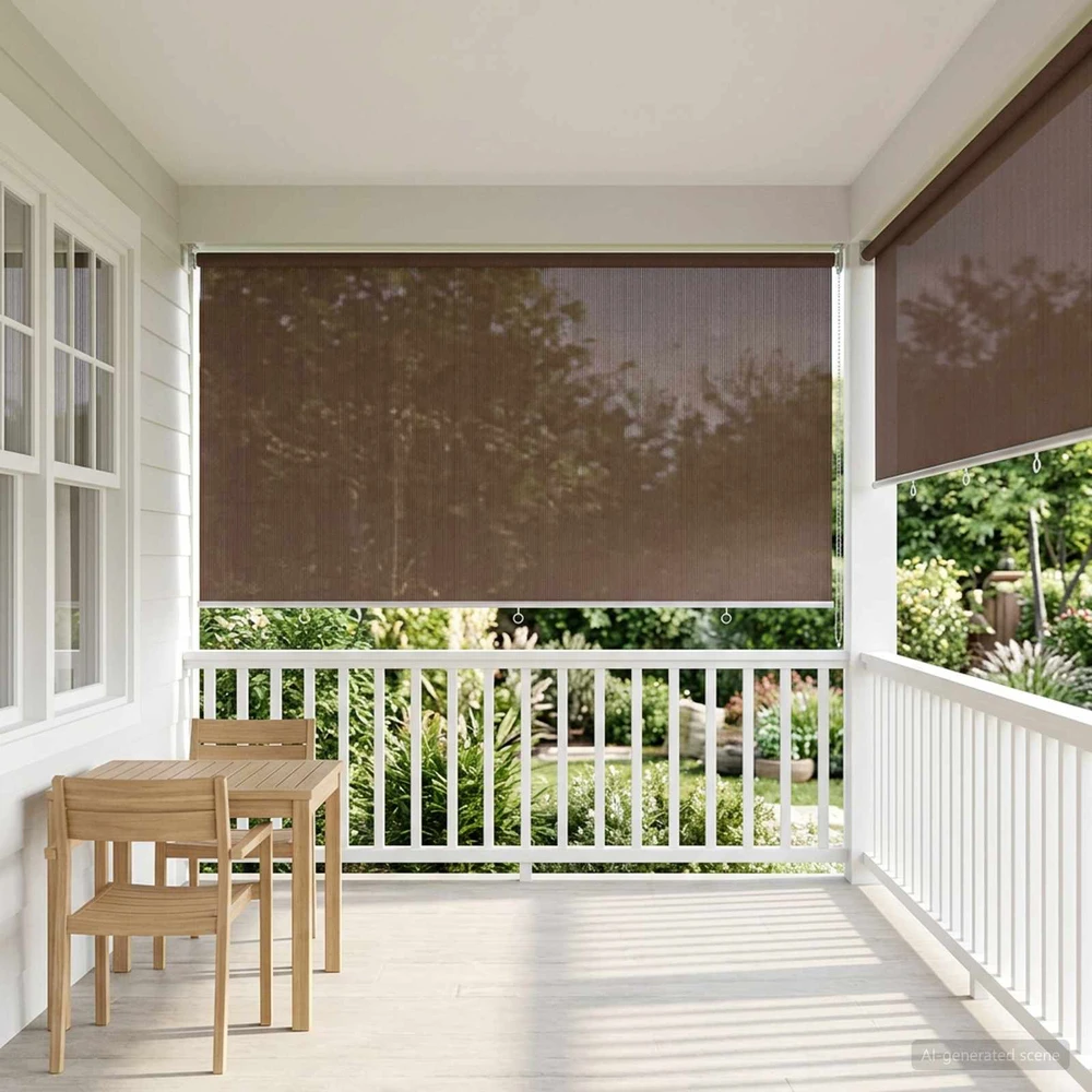 Lauko roletai 90% UV blokavimui Taupe 300 x 230 cm HDPE