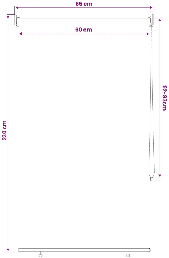 Lauko roletai 90% UV blokavimui Taupe 60 x 230 cm HDPE