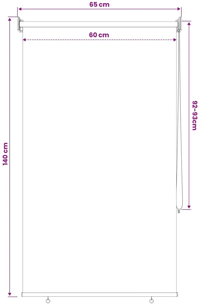 Lauko roletai 90% UV blokavimui Terakota 60 x 140 cm HDPE