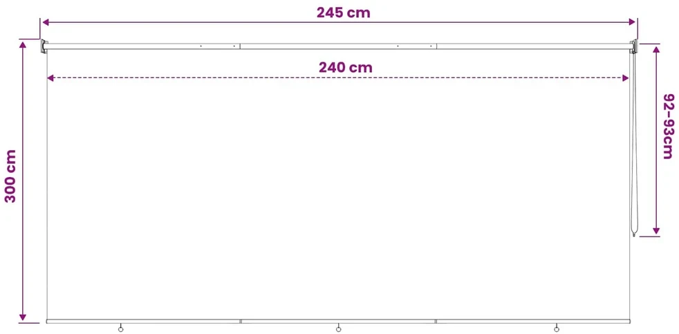 Lauko roletai 90% UV blokavimui Terakota 240 x 230 cm HDPE
