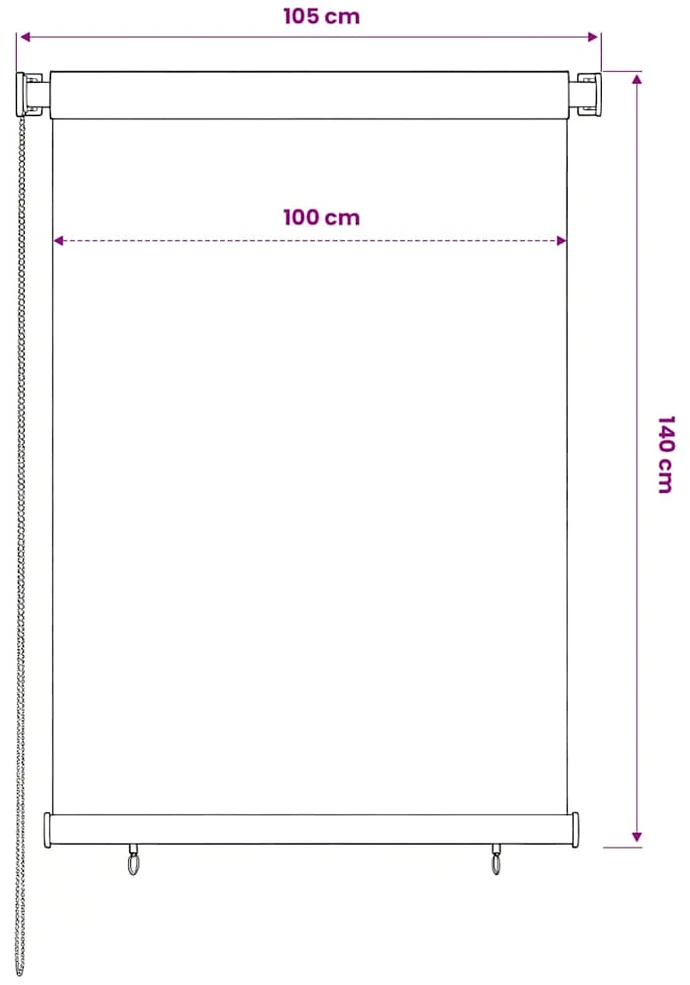 Lauko roletas, mėlynos spalvos, 100x140cm, HDPE