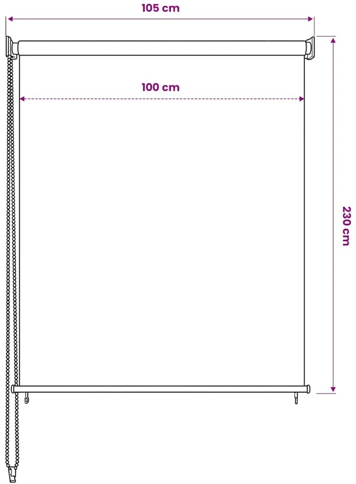 Lauko roletas, 100x230cm, baltos spalvos