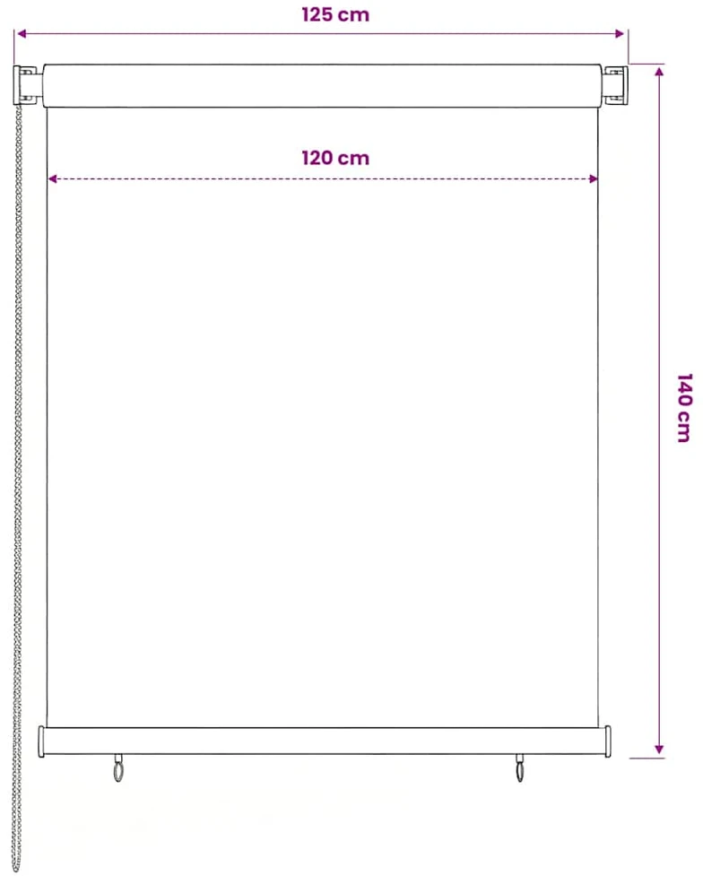 Lauko roletas, mėlynos spalvos, 120x140cm, HDPE