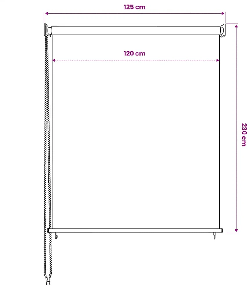 Lauko roletas, 120x230cm, kreminės spalvos