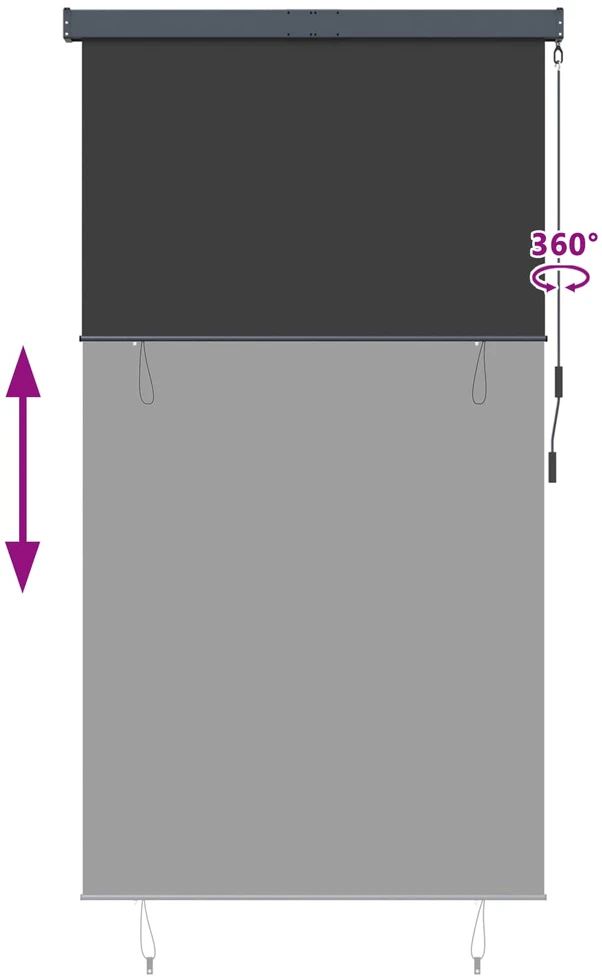 Lauko roletas, 140x250 cm, antracito spalvos