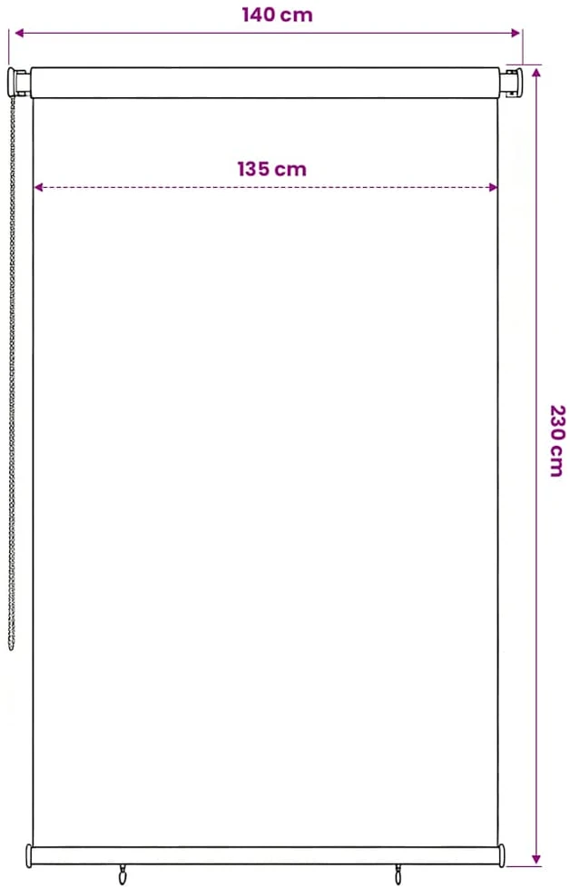 Lauko roletas, 145 (plotis) x 230 (aukštis) cm, tamsiai žalios spalvos, HDPE
