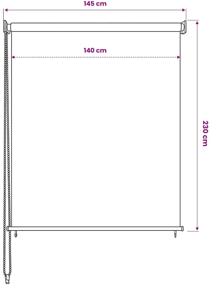 Lauko roletas, 140x230cm, antracito spalvos
