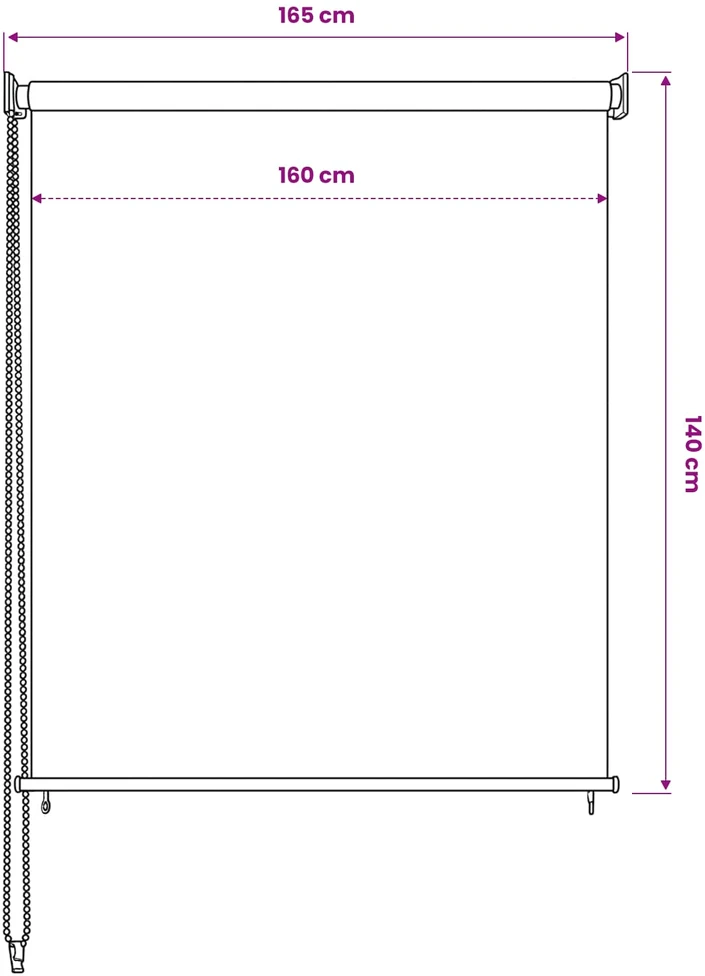 Lauko roletas, 160x140cm, antracito spalvos