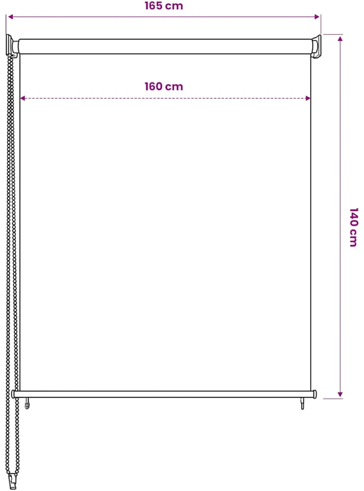 Lauko roletas, 160x140cm, antracito spalvos