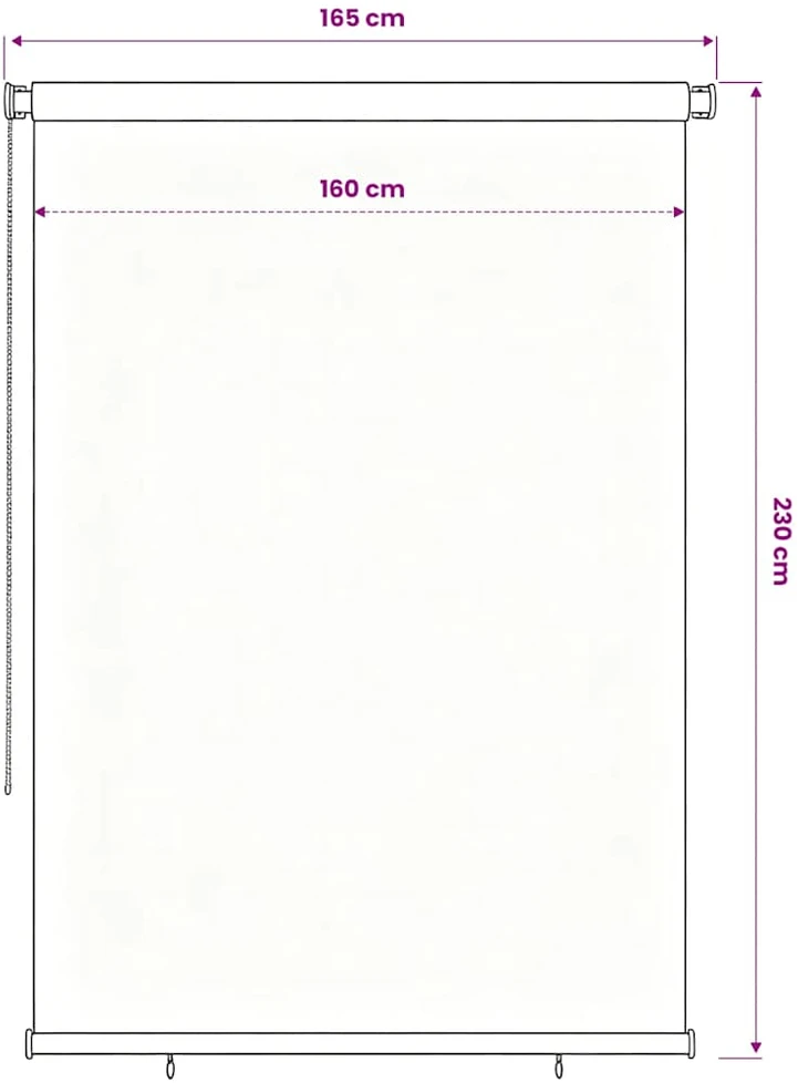 Lauko roletas, juodos spalvos, 160x230cm