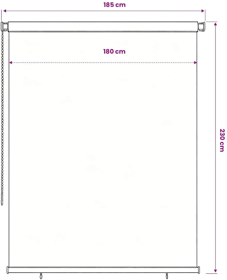 Lauko roletas, 185 (plotis) x 230 (aukštis) cm, tamsiai žalios spalvos, HDPE