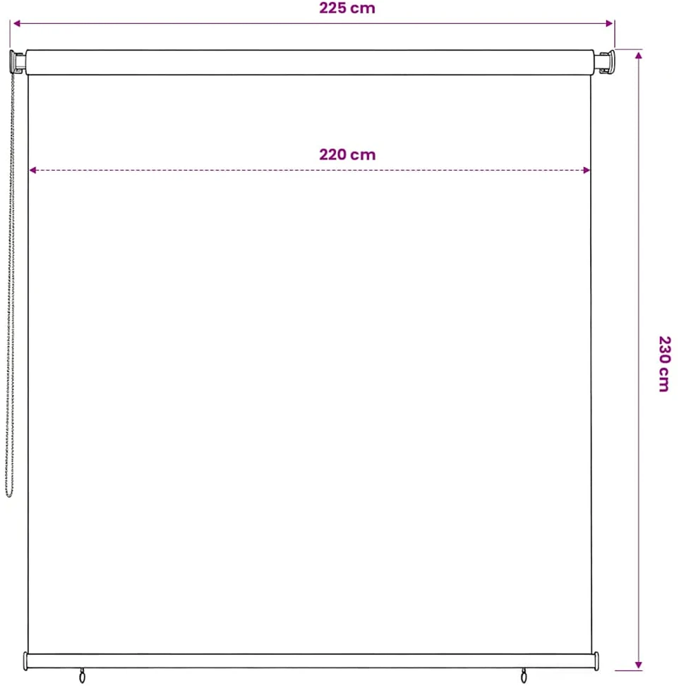 Lauko roletas, terakota spalvos, 220x230cm, HDPE