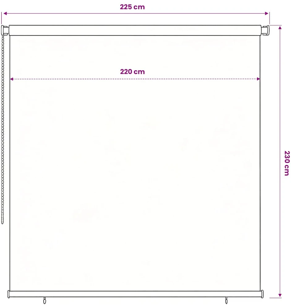 Lauko roletas, 245 (plotis) x 230 (aukštis) cm, juodos spalvos