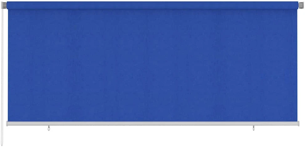Lauko roletas, 355 (plotis) x 140 (aukštis) cm, mėlynos spalvos, HDPE