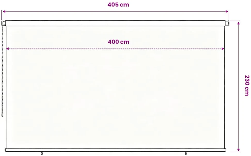 Lauko roletas, 405 (plotis) x 230 (aukštis) cm, mėlynos spalvos, HDPE