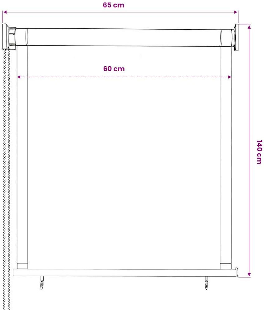 Lauko roletas, antracito spalvos, 60x140cm