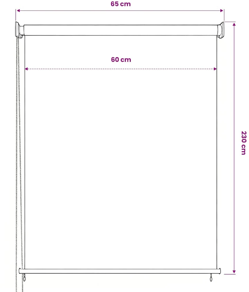 Lauko roletas, antracito spalvos, 60x230cm