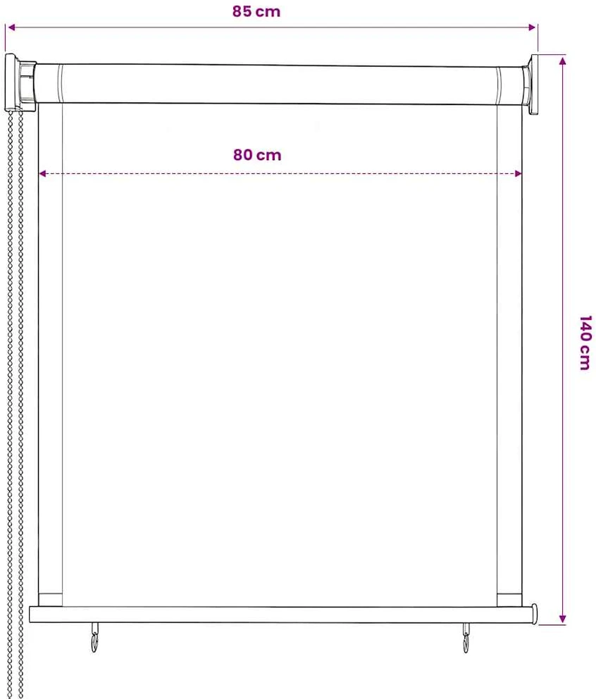 Lauko roletas, antracito spalvos, 80x140cm