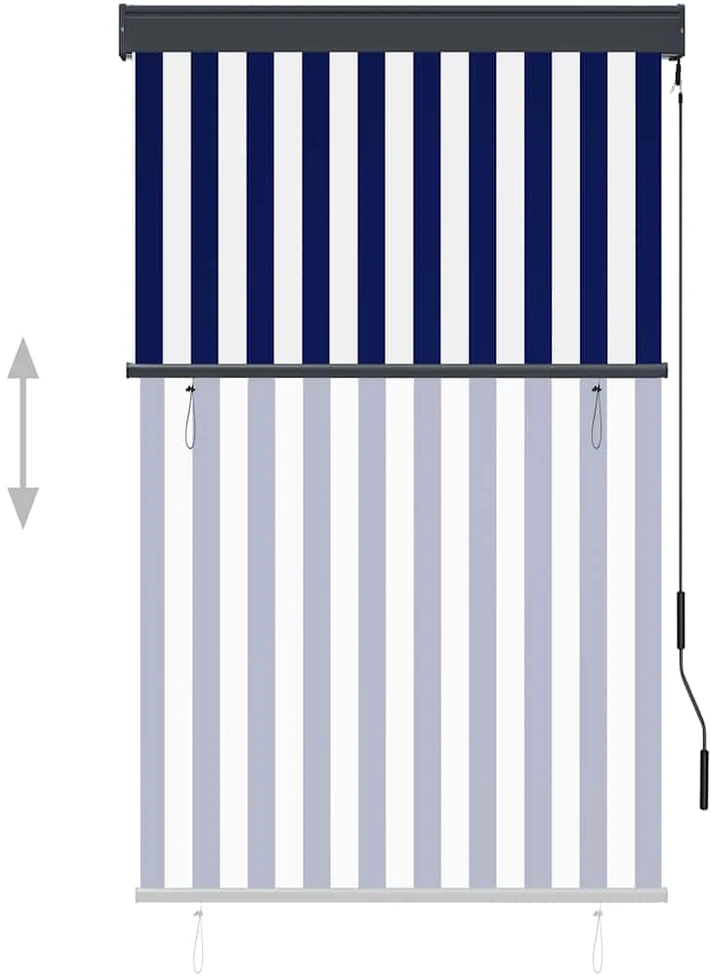 Lauko roletas, baltos ir mėlynos spalvų, 100x250cm