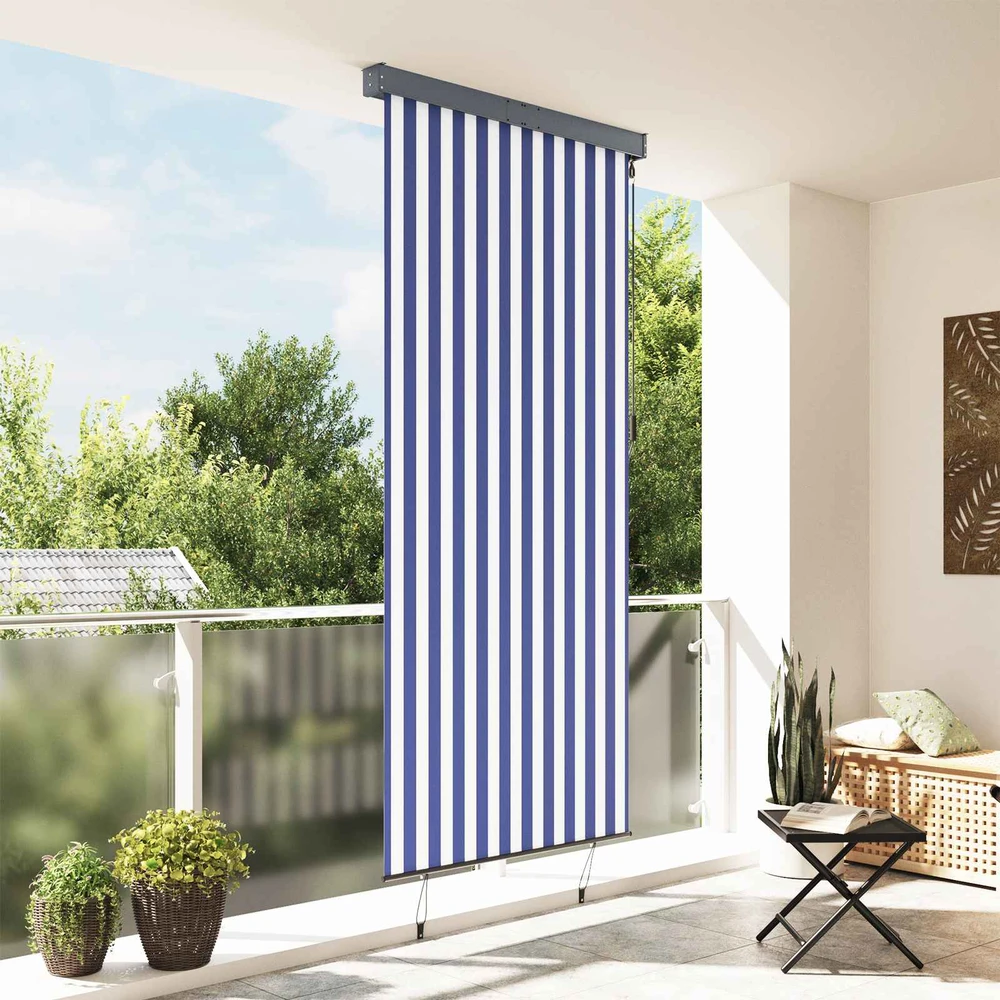 Lauko roletas, baltos ir mėlynos spalvų, 120x250cm