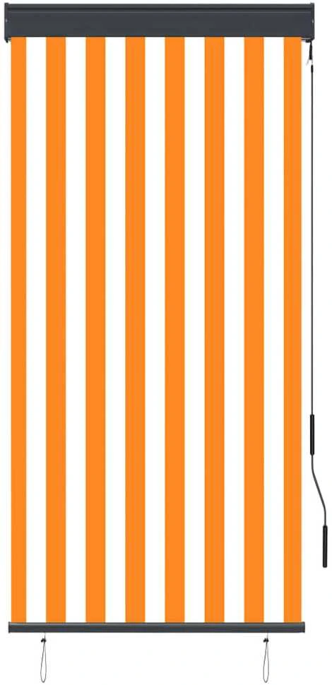 Lauko roletas, baltos ir oranžinės spalvų, 80x250cm