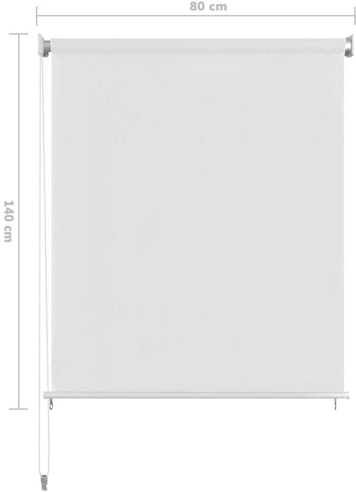 Lauko roletas, baltos spalvos, 85 (plotis) x 140 (aukštis) cm, HDPE