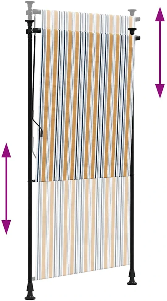 Lauko roletas, geltonas/baltas, 100x270cm, audinys ir plienas