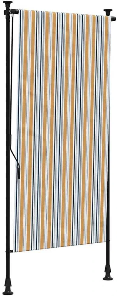 Lauko roletas, geltonas/baltas, 120x270cm, audinys ir plienas