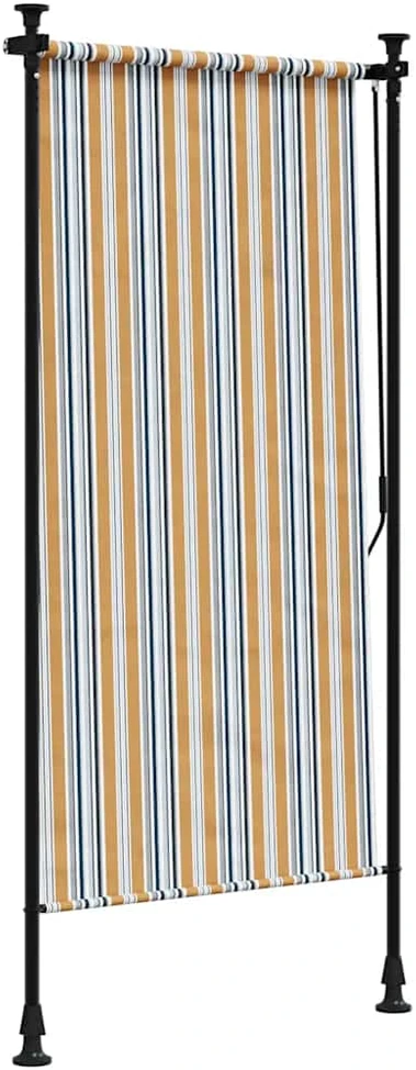 Lauko roletas, geltonas/baltas, 120x270cm, audinys ir plienas