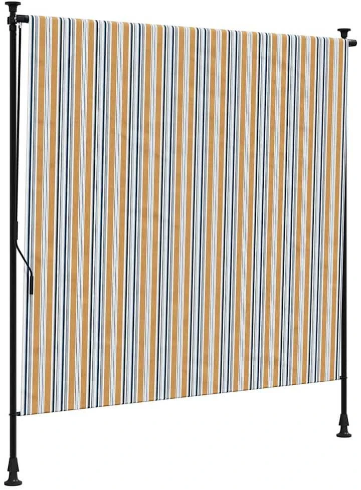Lauko roletas, geltonas/baltas, 150x270cm, audinys ir plienas