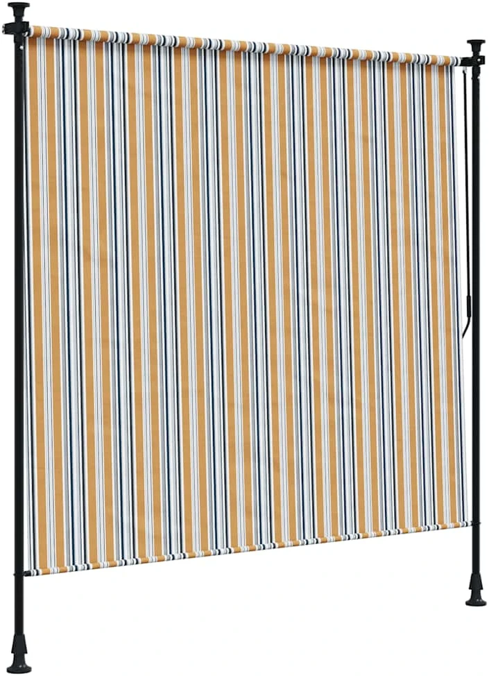 Lauko roletas, geltonas/baltas, 150x270cm, audinys ir plienas