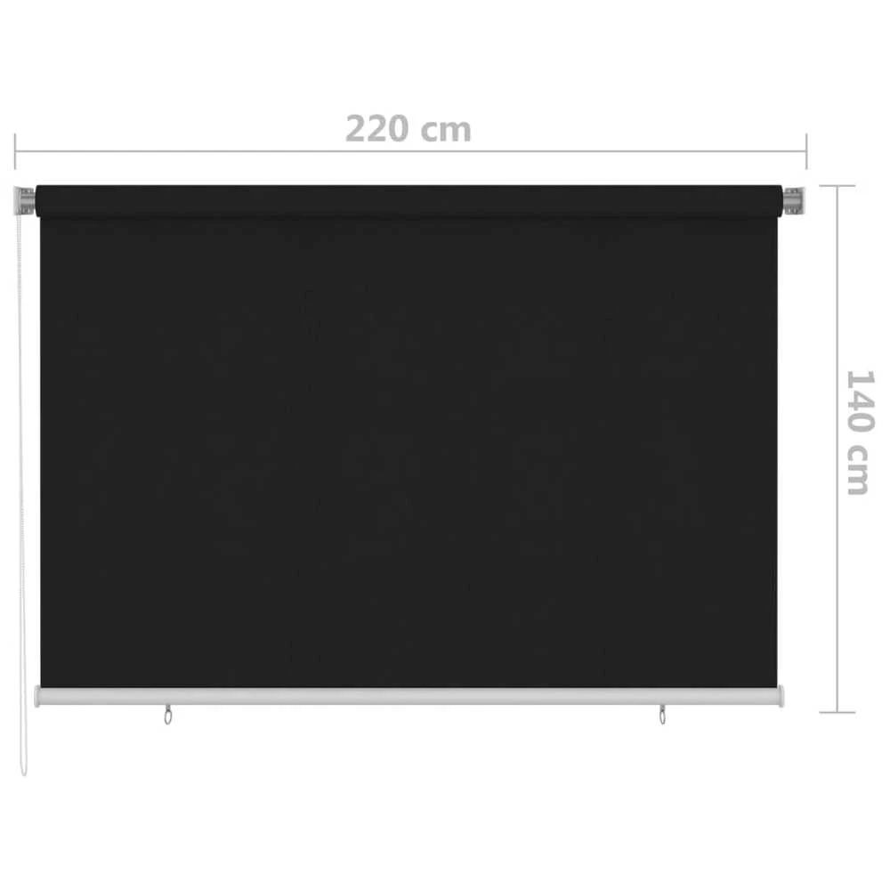 Lauko roletas, 225 (plotis) x 140 (aukštis) cm, juodos spalvos