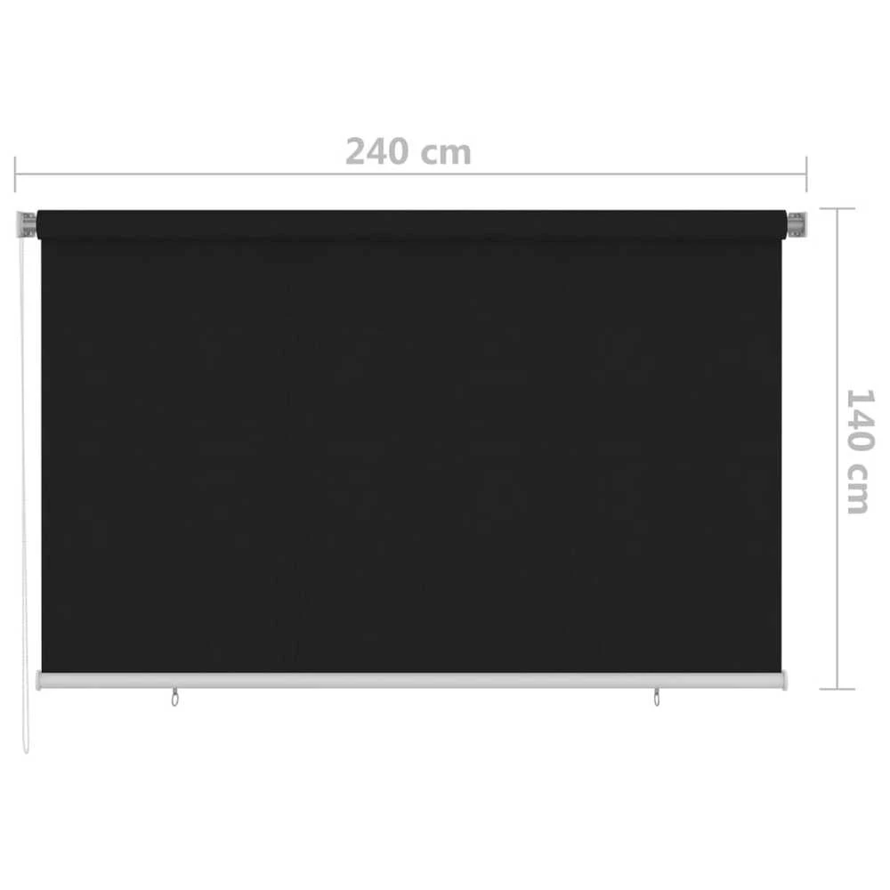 Lauko roletas, 245 (plotis) x 140 (aukštis) cm, juodos spalvos