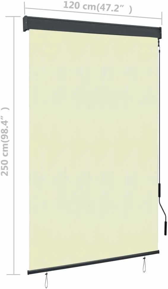 Lauko roletas, kreminės spalvos, 120x250cm