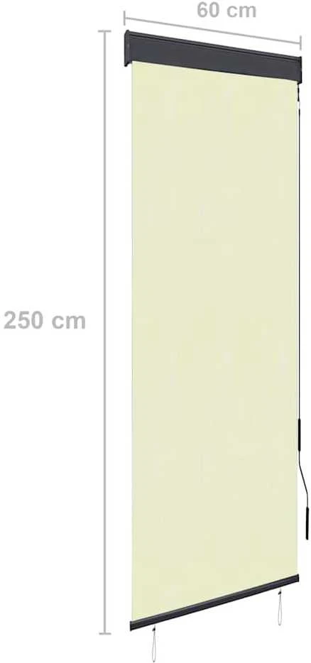 Lauko roletas, kreminės spalvos, 60x250cm