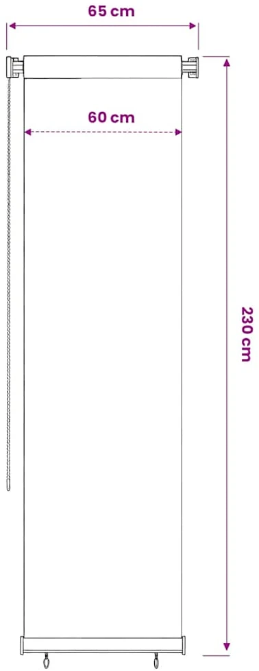 Lauko roletas, kreminės spalvos, 60x230cm, HDPE