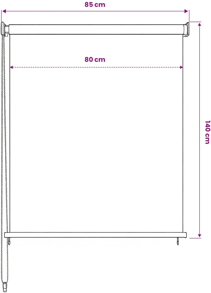 Lauko roletas, kreminės spalvos, 80x140cm, HDPE