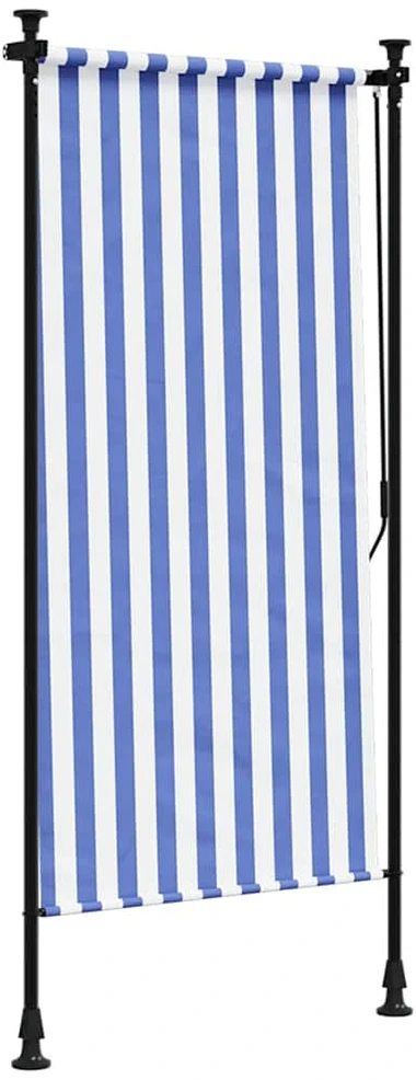 Lauko roletas, mėlynas ir baltas, 100x270cm, audinys ir plienas