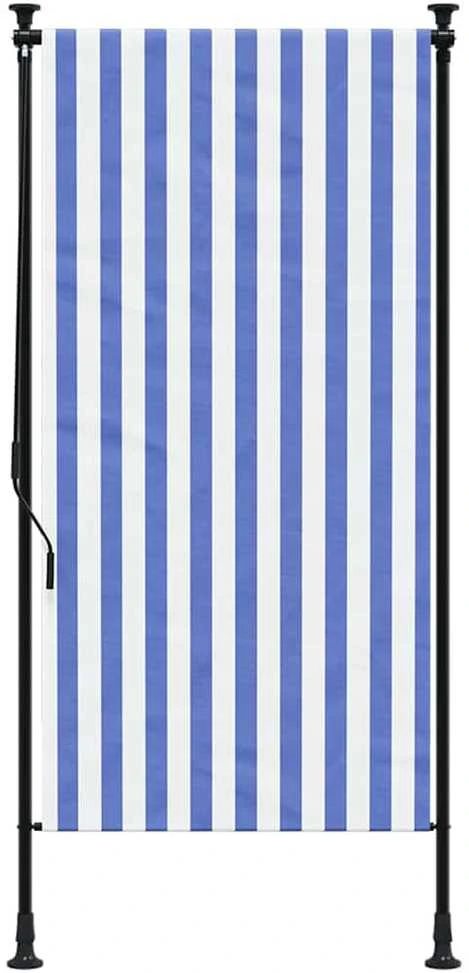 Lauko roletas, mėlynas ir baltas, 100x270cm, audinys ir plienas