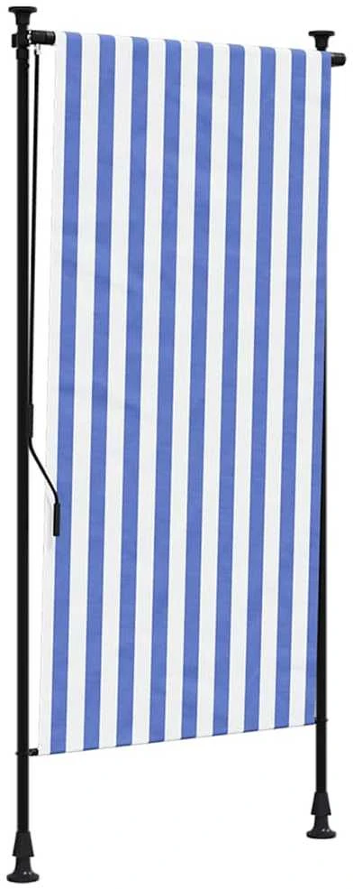 Lauko roletas, mėlynas ir baltas, 100x270cm, audinys ir plienas