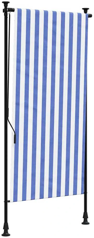 Lauko roletas, mėlynas ir baltas, 120x270cm, audinys ir plienas