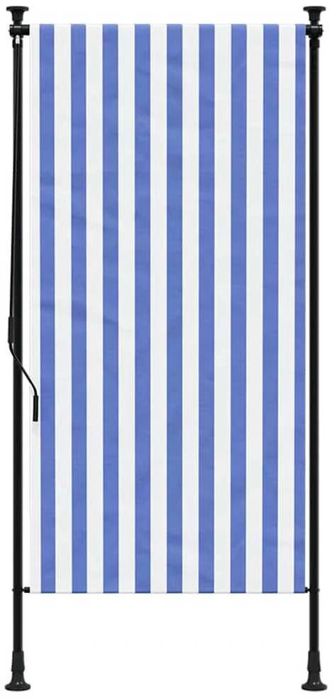 Lauko roletas, mėlynas ir baltas, 120x270cm, audinys ir plienas