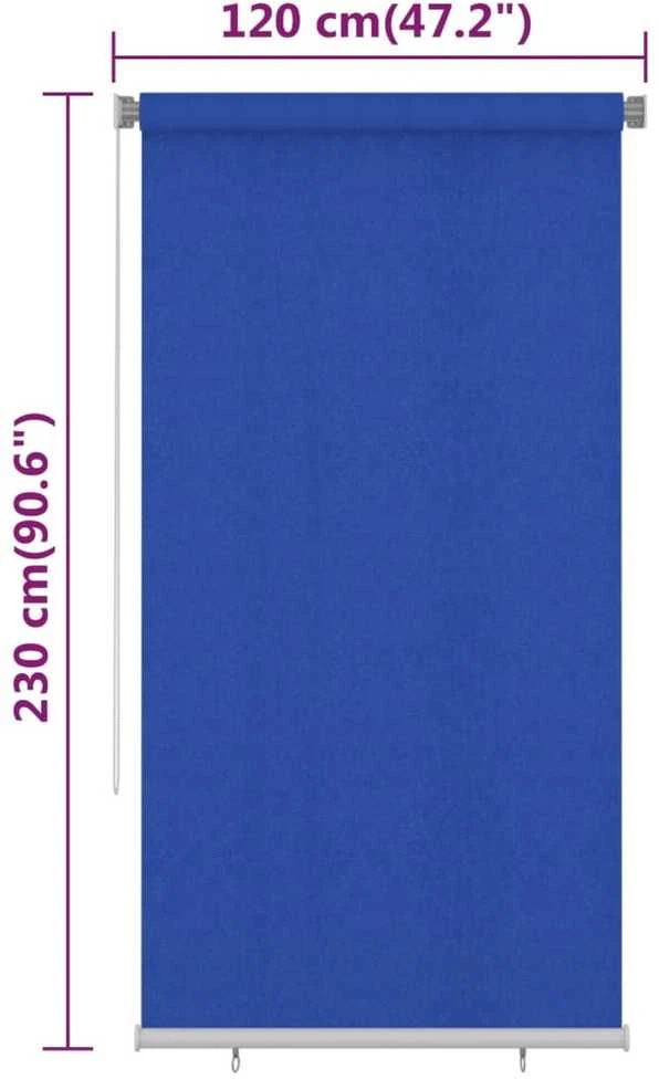 Lauko roletas, 125 (plotis) x 230 (aukštis) cm, mėlynos spalvos, HDPE