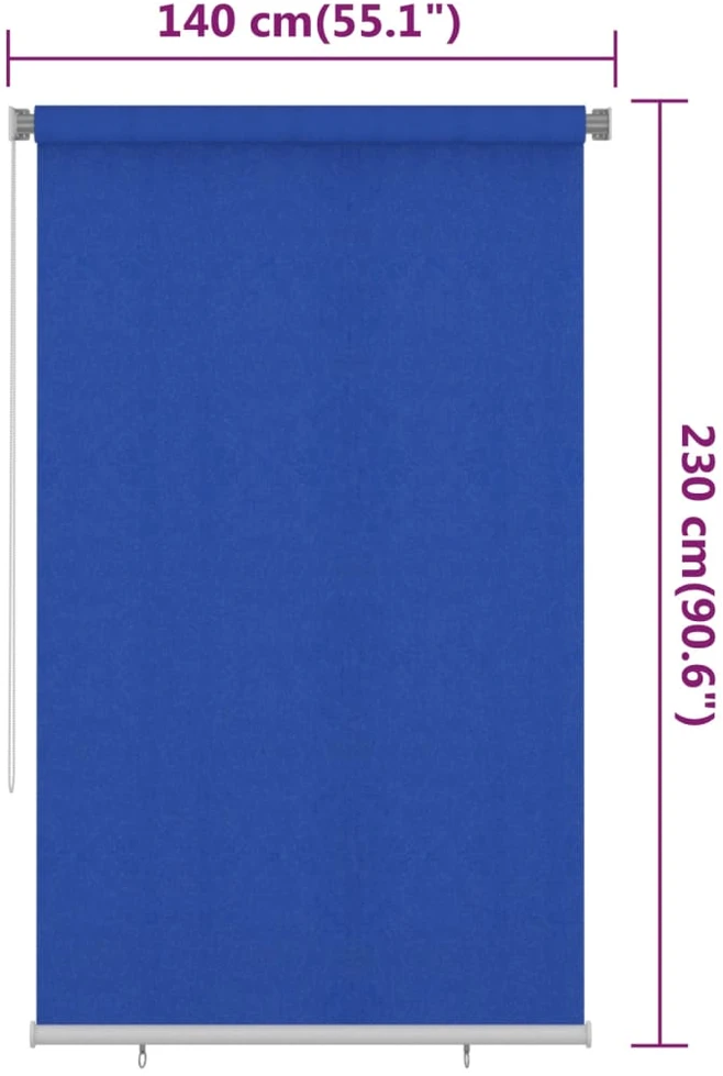 Lauko roletas, mėlynos spalvos, 140x230cm, HDPE
