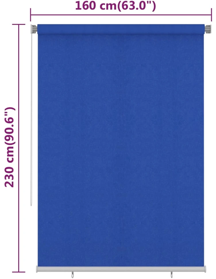 Lauko roletas, mėlynos spalvos, 160x230cm, HDPE