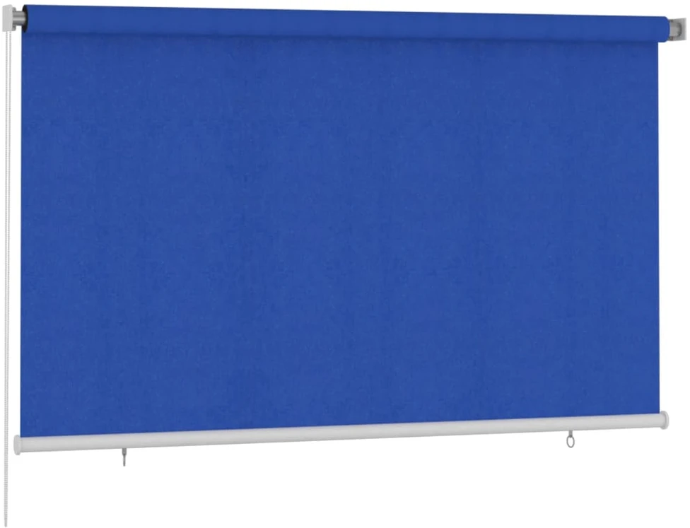Lauko roletas, 245 (plotis) x 140 (aukštis) cm, mėlynos spalvos, HDPE