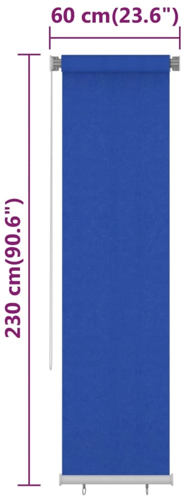 Lauko roletas, mėlynos spalvos, 60x230cm, HDPE