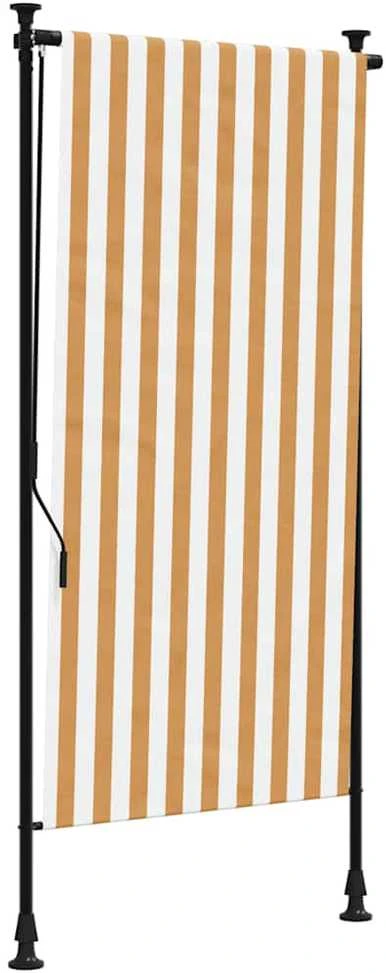 Lauko roletas, oranžinis/baltas, 120x270cm, audinys ir plienas